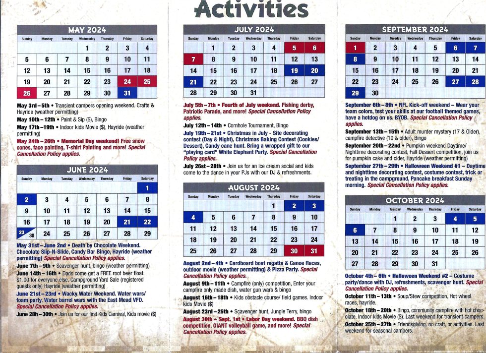 Events Meadville Campground